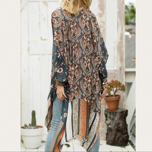 🔥 Vintage Inspired Paisley Kimono Duster NWT